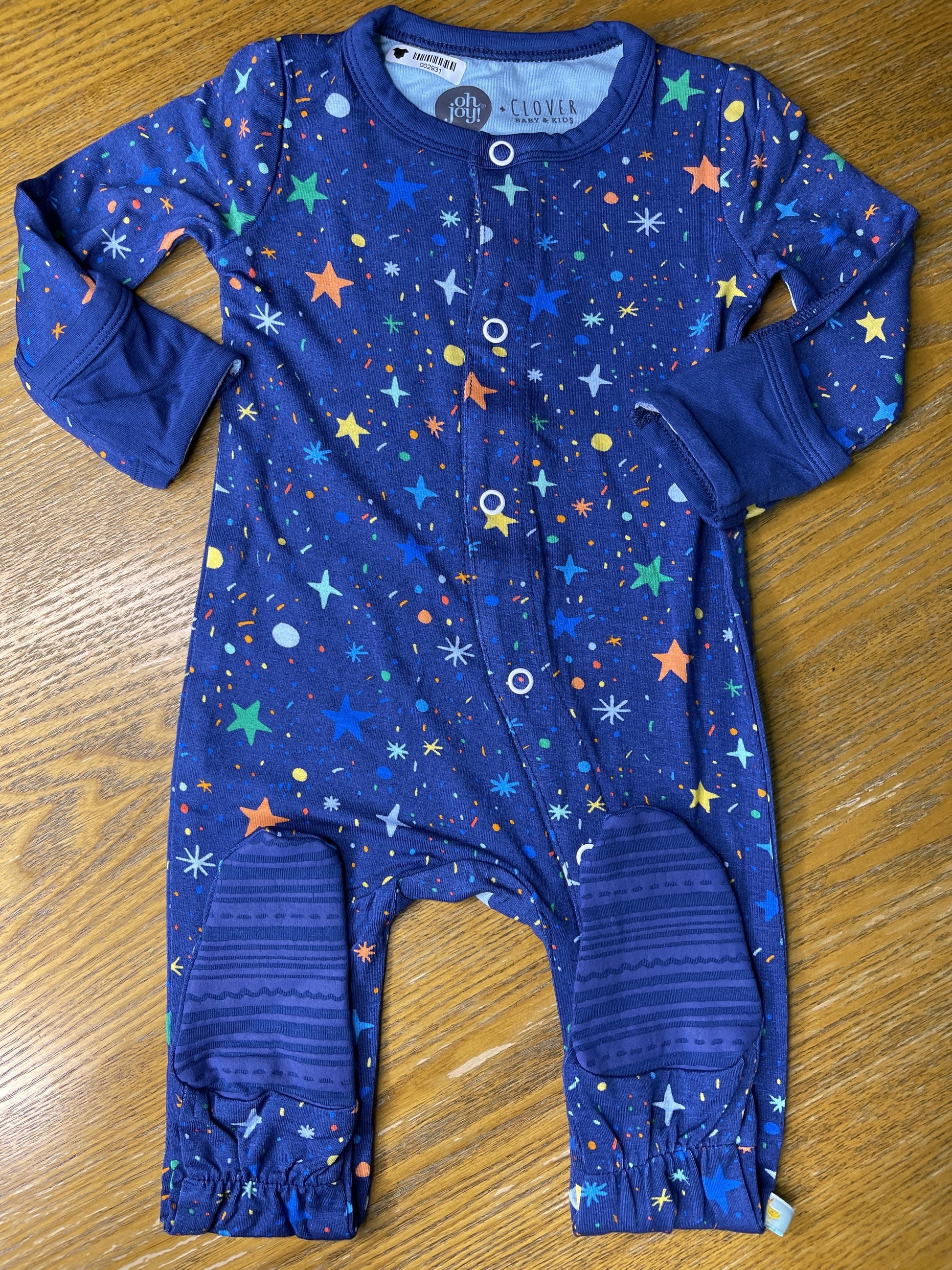 Clover Baby & Kids Unisex Navy Blue | Stars Pajamas Size: 3-6 months Navy Blue | Stars