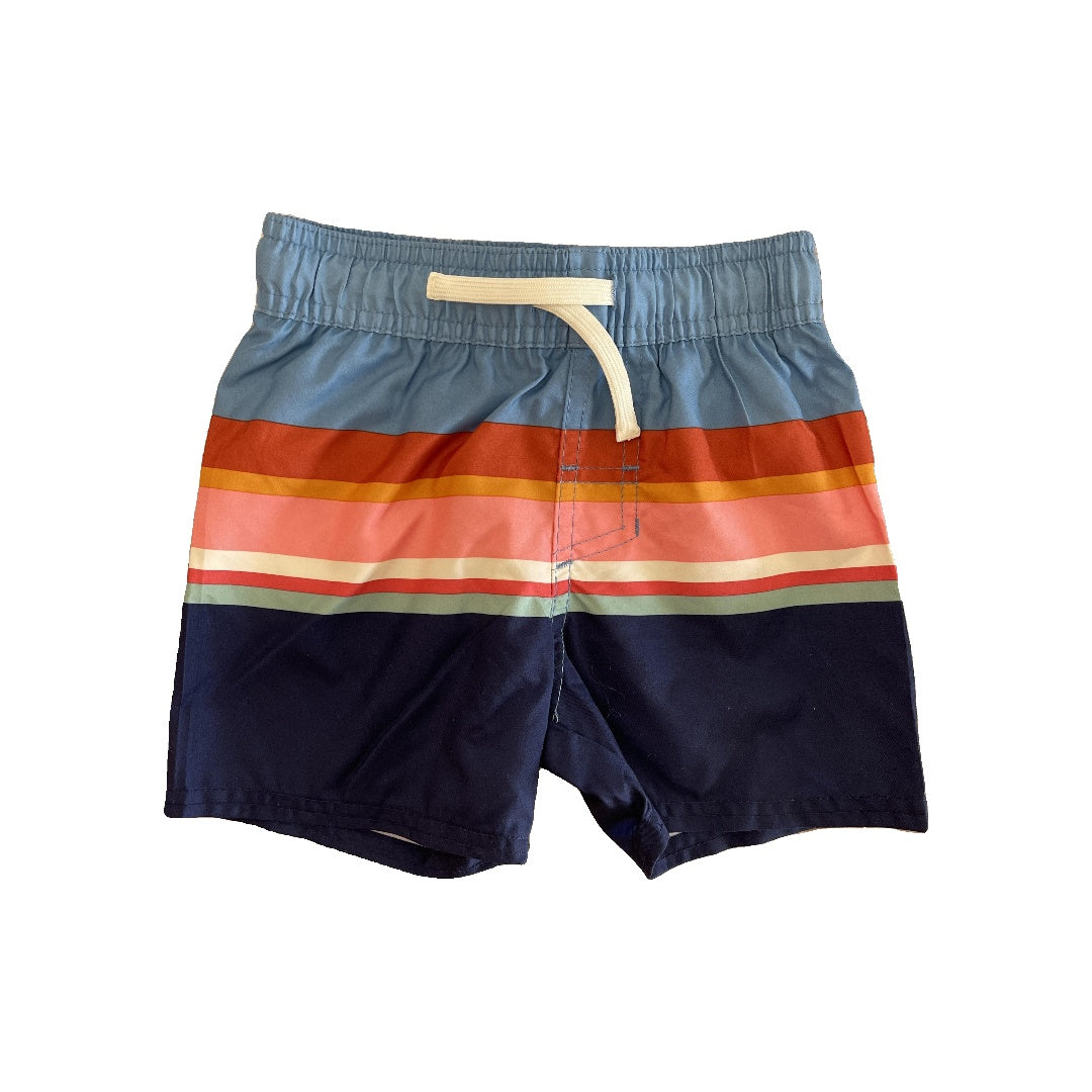 Cat & Jack Boys Navy Blue | Stripe | Light Blue Swimwear Size: 2T Navy Blue | Stripe | Light Blue