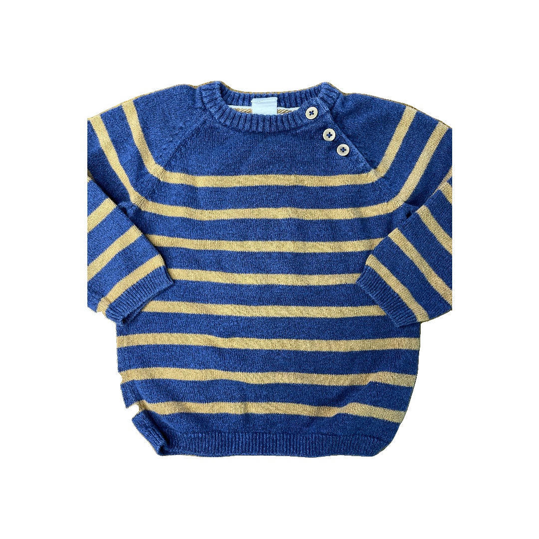 H&M Boys Navy Blue | Stripe Sweater Size: 12-18 months Navy Blue | Stripe