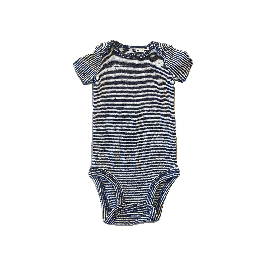 Carters Unisex Navy Blue | Stripe Onesie Size: 9 months Navy Blue | Stripe