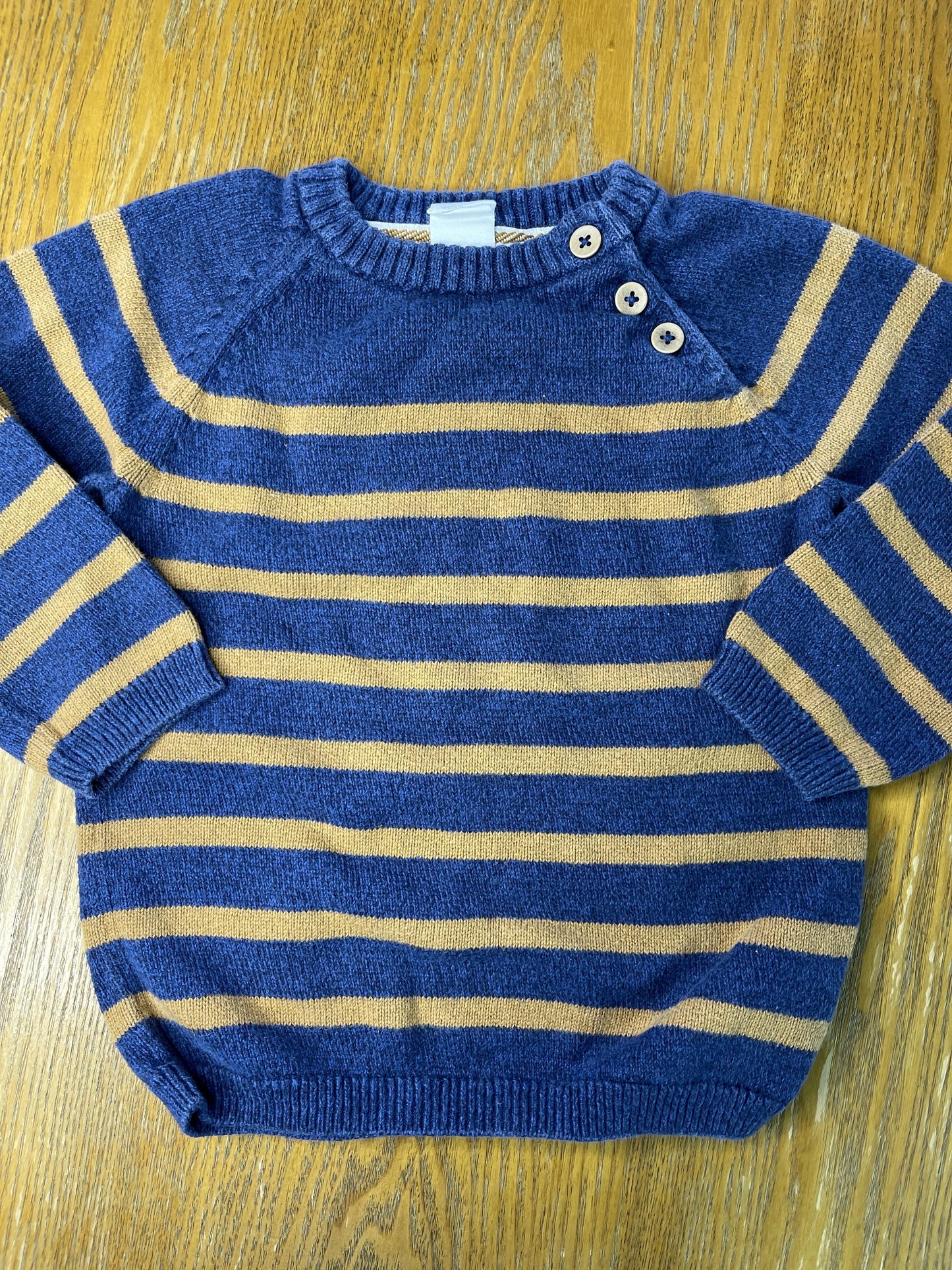 H&M Boys Navy Blue | Stripe Sweater Size: 12-18 months Navy Blue | Stripe