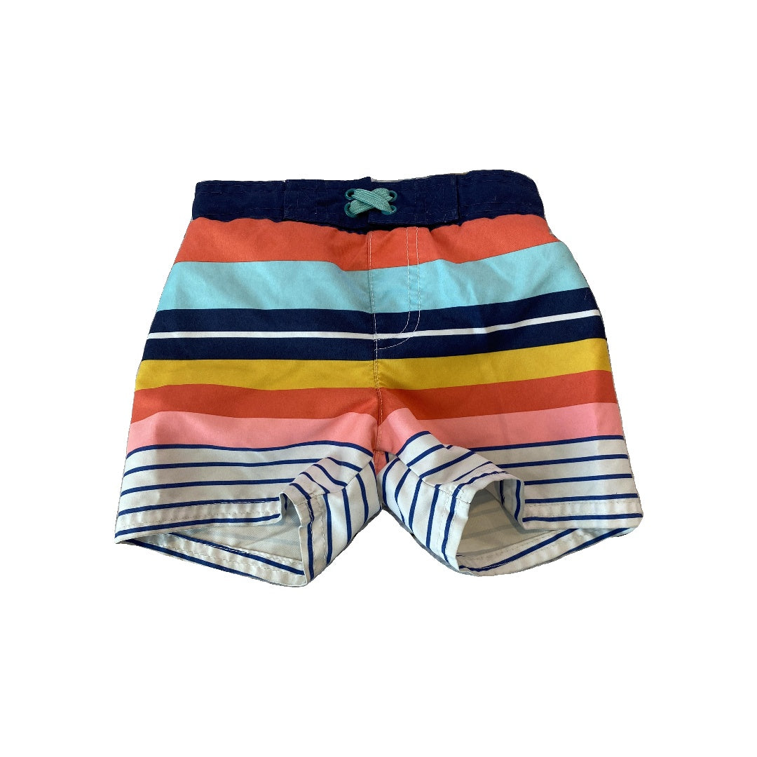 Cat & Jack Boys Navy Blue | Striped | Red | Yellow Trunks Size: 18 months Navy Blue | Striped | Red | Yellow