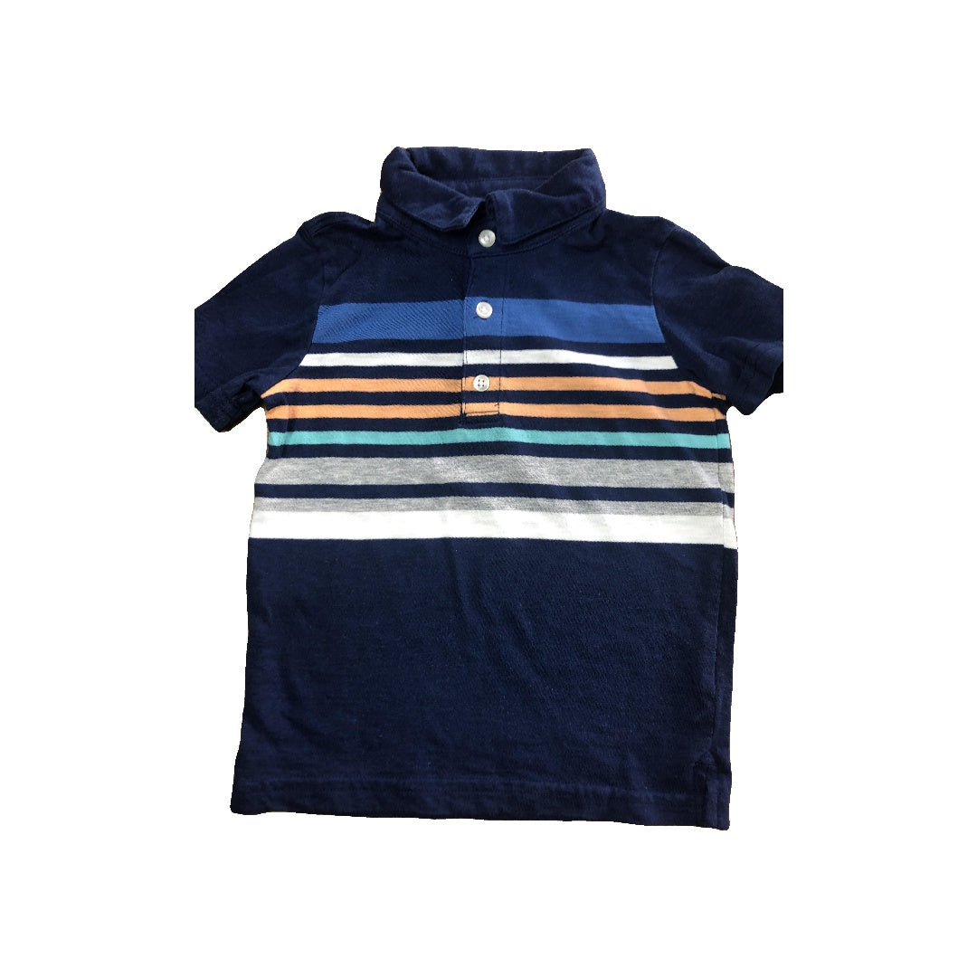 Carters Boys Navy Blue | Striped Polo Shirt Size: 3T Navy Blue | Striped