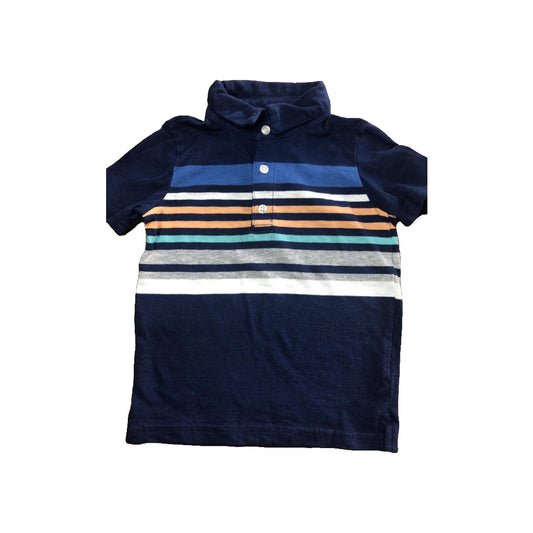 Carters Boys Navy Blue | Striped Polo Shirt Size: 3T Navy Blue | Striped
