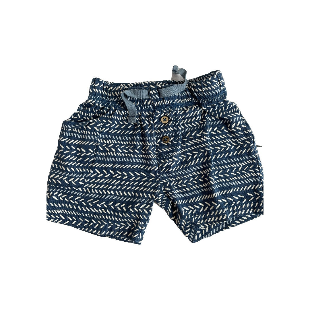 Oliver & Rain Unisex Navy Blue | Striped Shorts Size: 12 months Navy Blue | Striped