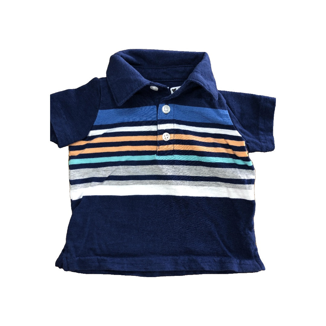 Carters Boys Navy Blue | Striped Polo Shirt Size: 3 months Navy Blue | Striped