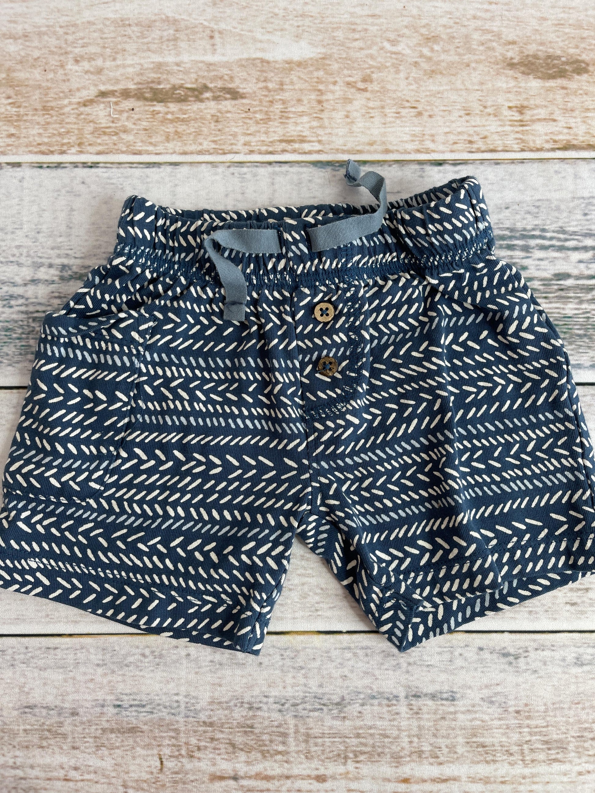 Oliver & Rain Unisex Navy Blue | Striped Shorts Size: 12 months Navy Blue | Striped