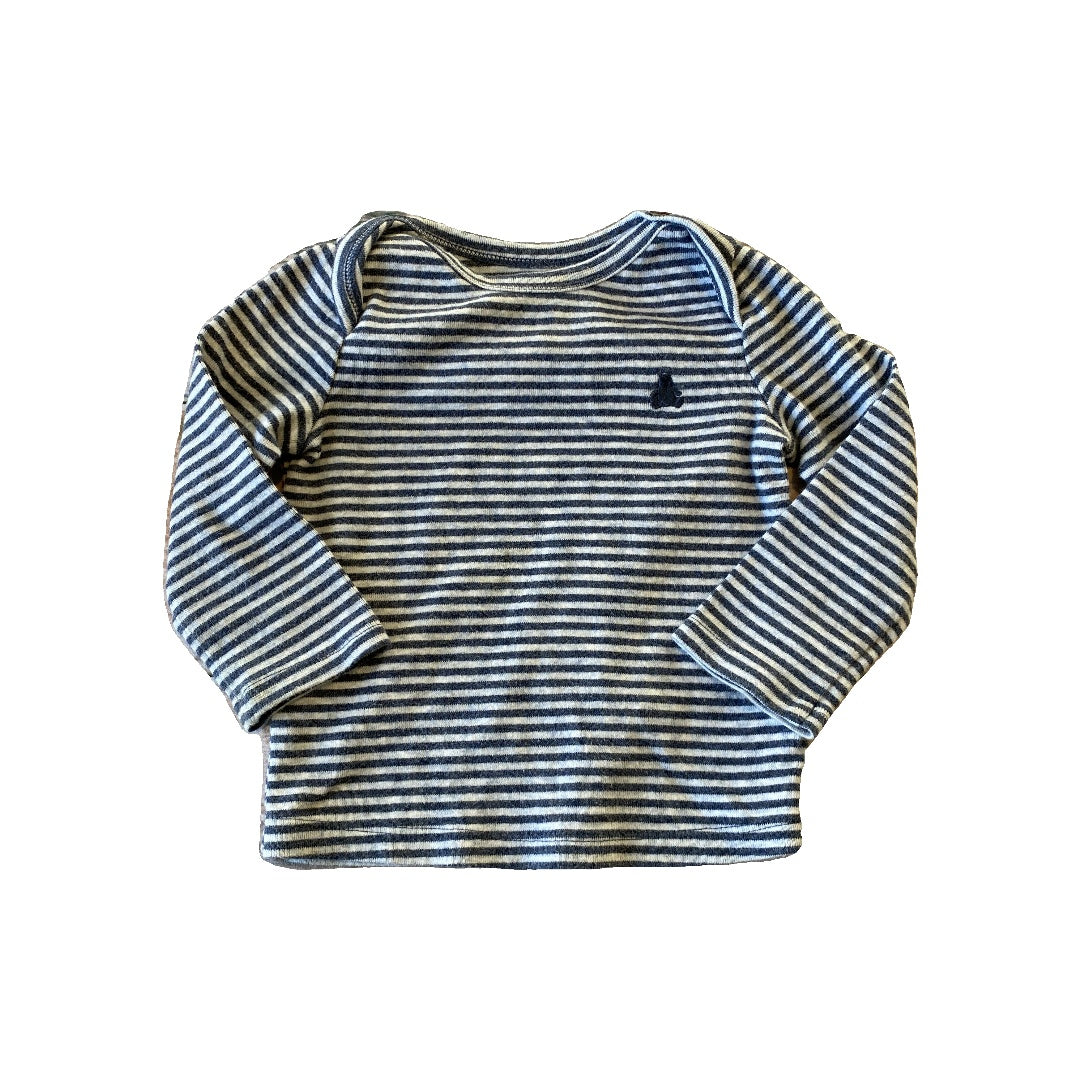 Gap Unisex Navy Blue | Striped Long Sleeve Shirt Size: 6-12 months Navy Blue | Striped