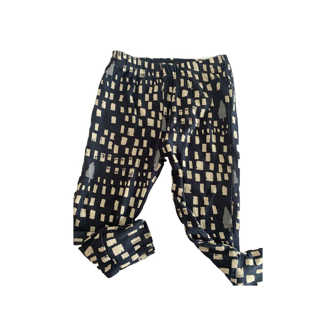 Oliver & Rain Unisex Navy Blue | Tan | Pattern Pajamas Size: 24 months Navy Blue | Tan | Pattern