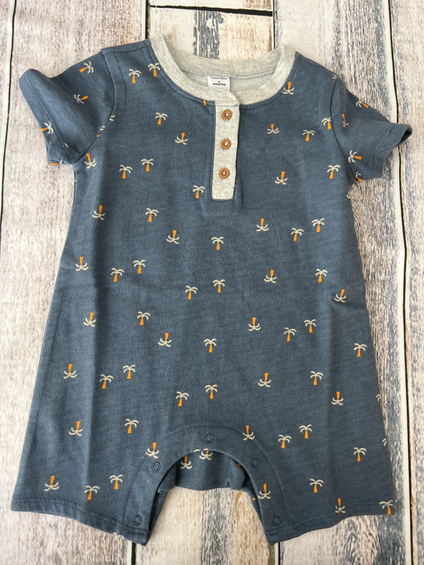 Nordstrom Boys Navy Blue | Tropical Romper Size: 6 months Navy Blue | Tropical