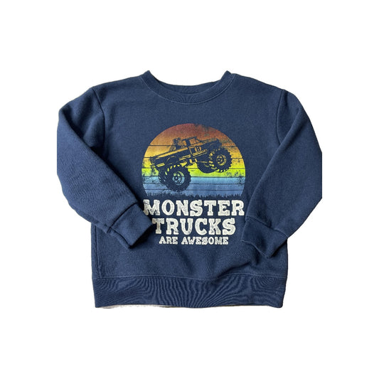 Garanimals Boys Navy Blue | Trucks Sweatshirt Size: 2T Navy Blue | Trucks