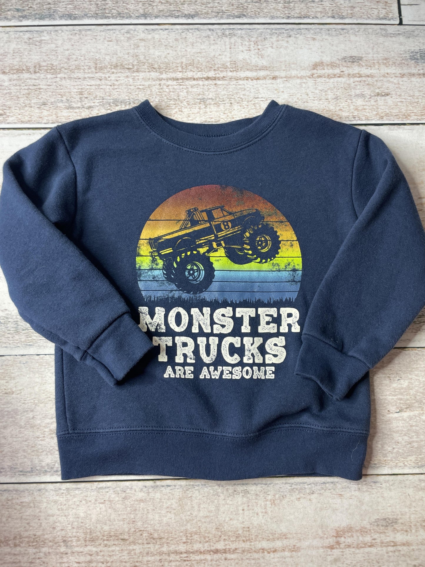 Garanimals Boys Navy Blue | Trucks Sweatshirt Size: 2T Navy Blue | Trucks