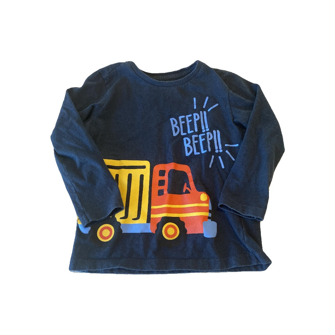 Boys Navy Blue | Trucks Long Sleeve Shirt Size: 2T Navy Blue | Trucks