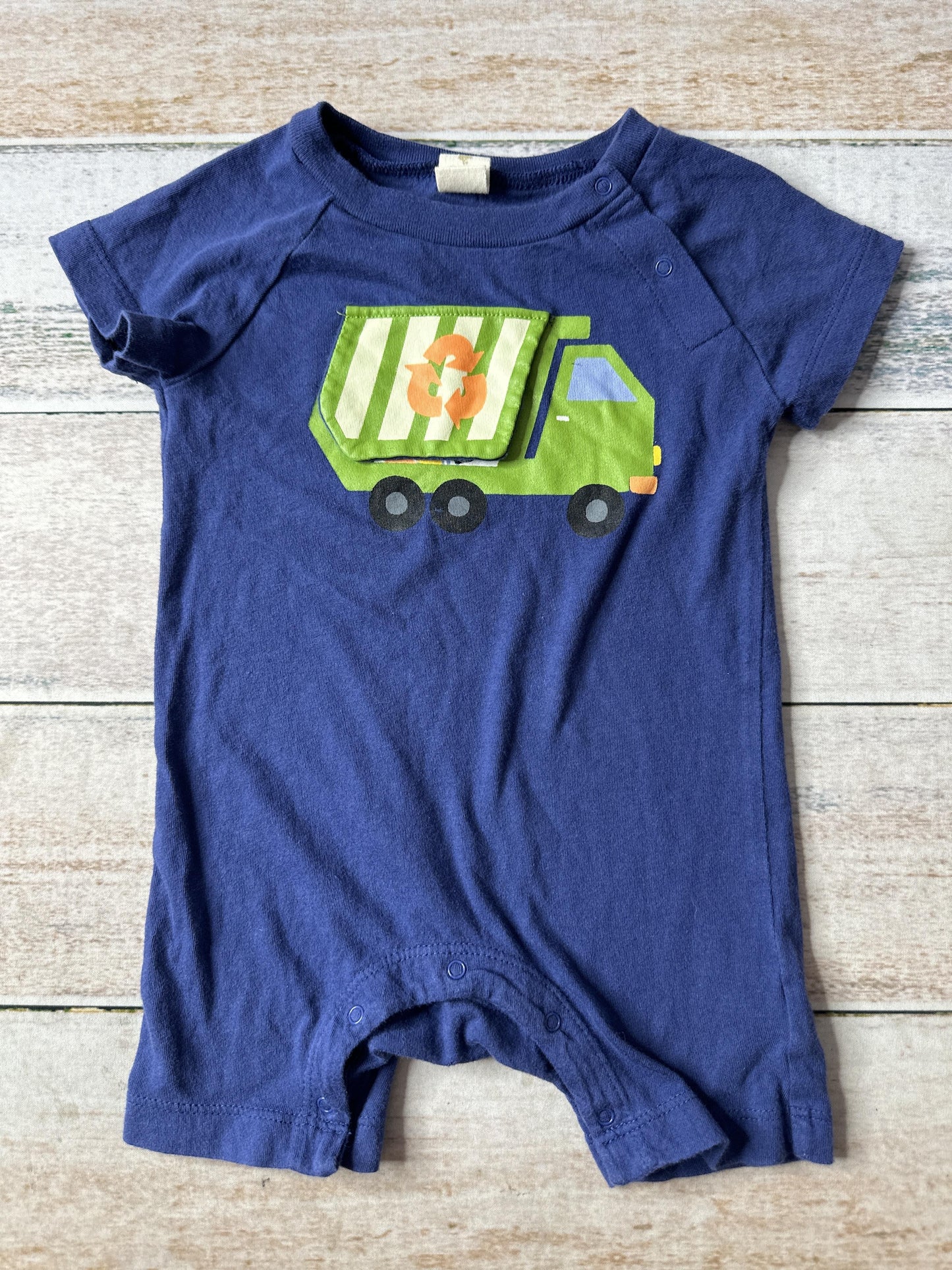 Tucker + Tate Boys Navy Blue | Trucks Romper Size: 6 months Navy Blue | Trucks