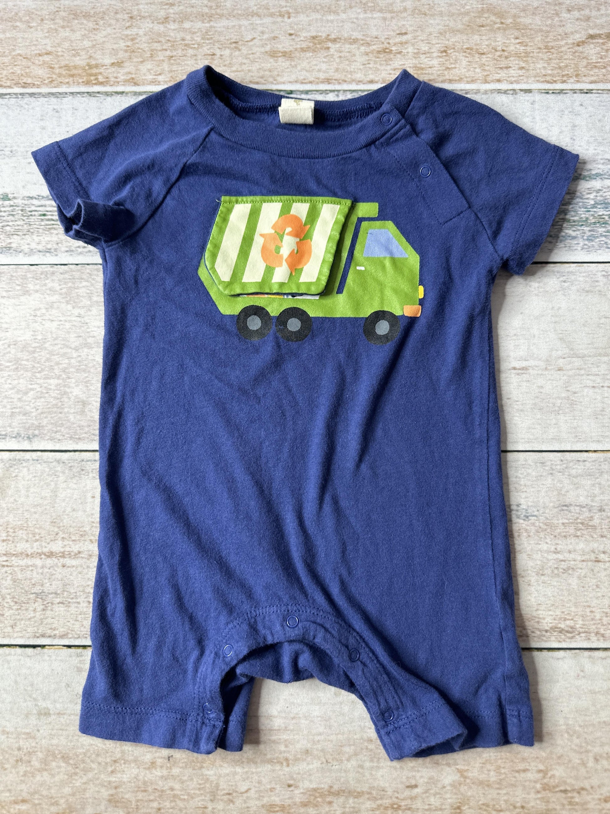 Tucker + Tate Boys Navy Blue | Trucks Romper Size: 6 months Navy Blue | Trucks