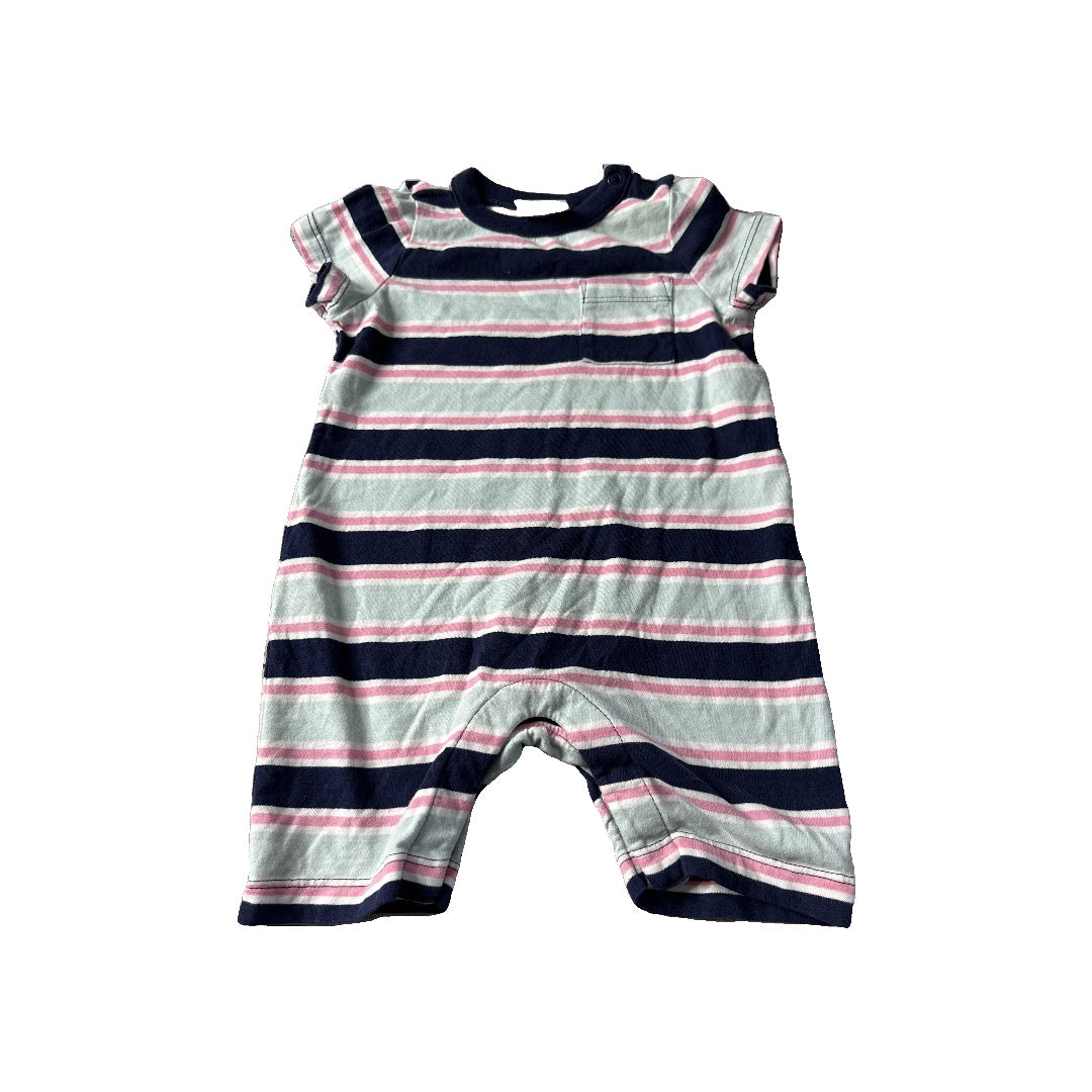Unisex Navy Blue | Turquoise | pink Romper Size: 3-6 months Navy Blue | Turquoise | pink