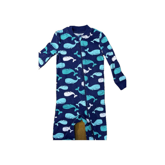 Little Me Unisex Navy Blue | Turquoise | White Pajamas Size: 18 months Navy Blue | Turquoise | White
