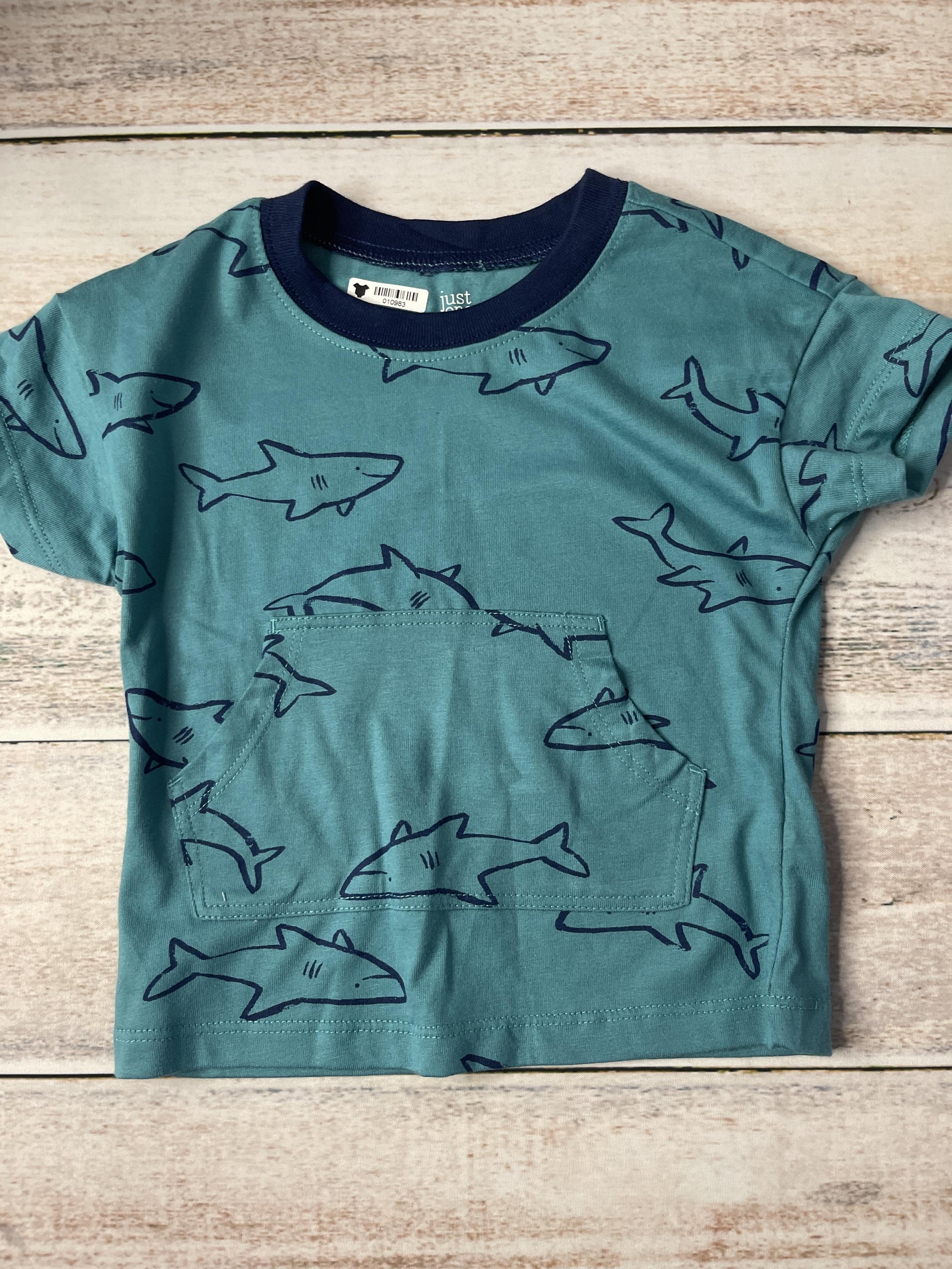 Carters Unisex Navy Blue | Turquoise T-Shirt Size: 6-9 months Navy Blue | Turquoise