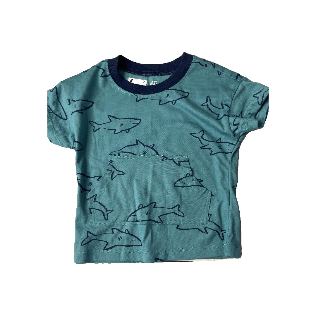 Carters Unisex Navy Blue | Turquoise T-Shirt Size: 6-9 months Navy Blue | Turquoise
