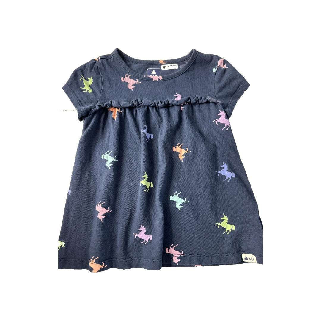 Gap Girls Navy Blue | Unicorns T-Shirt Size: 3T Navy Blue | Unicorns