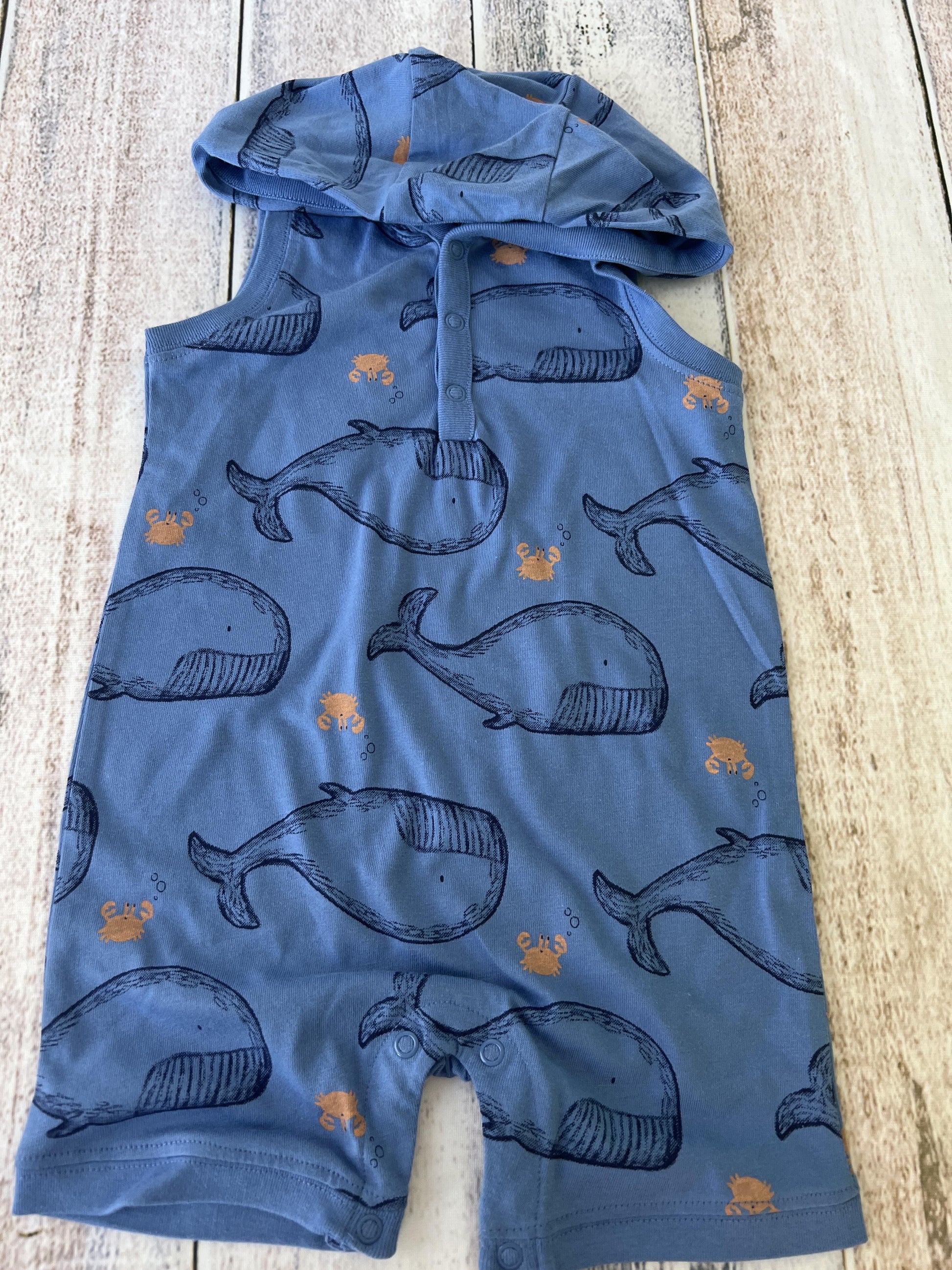 Just Born Boys Navy Blue | whales Romper Size: 18 months Navy Blue | whales