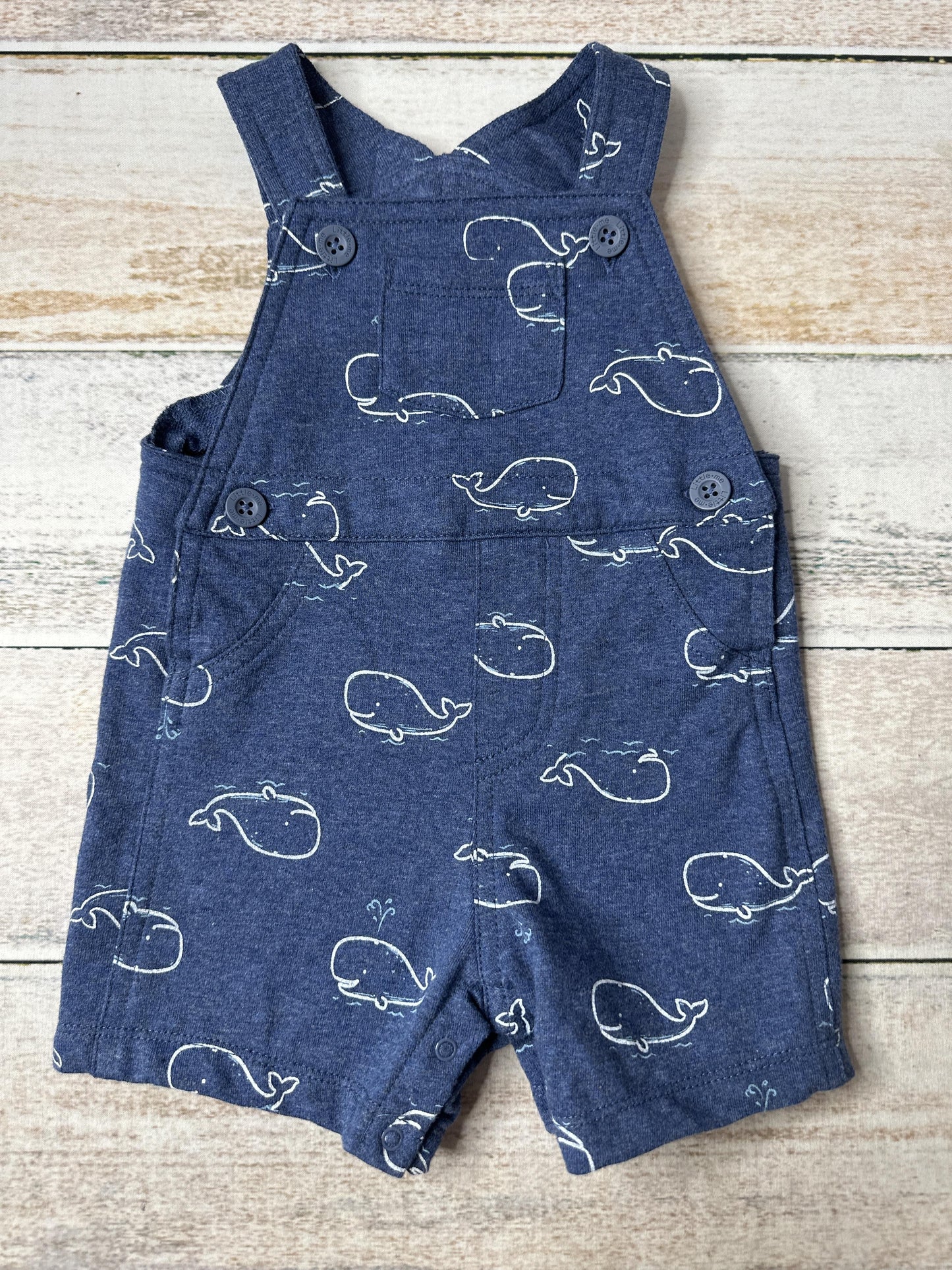 Little Me Boys Navy Blue | whales Overalls Size: 3-6 months Navy Blue | whales
