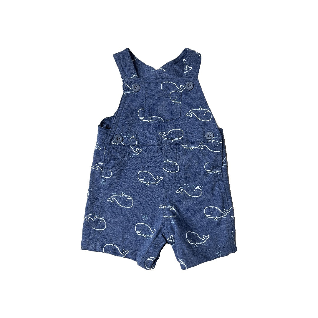 Little Me Boys Navy Blue | whales Overalls Size: 3-6 months Navy Blue | whales
