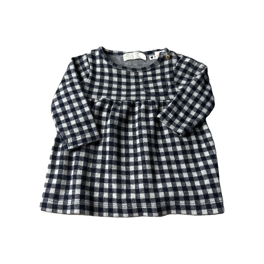 Zara Girls Navy Blue | White | Check Dress Size: 6-9 months Navy Blue | White | Check