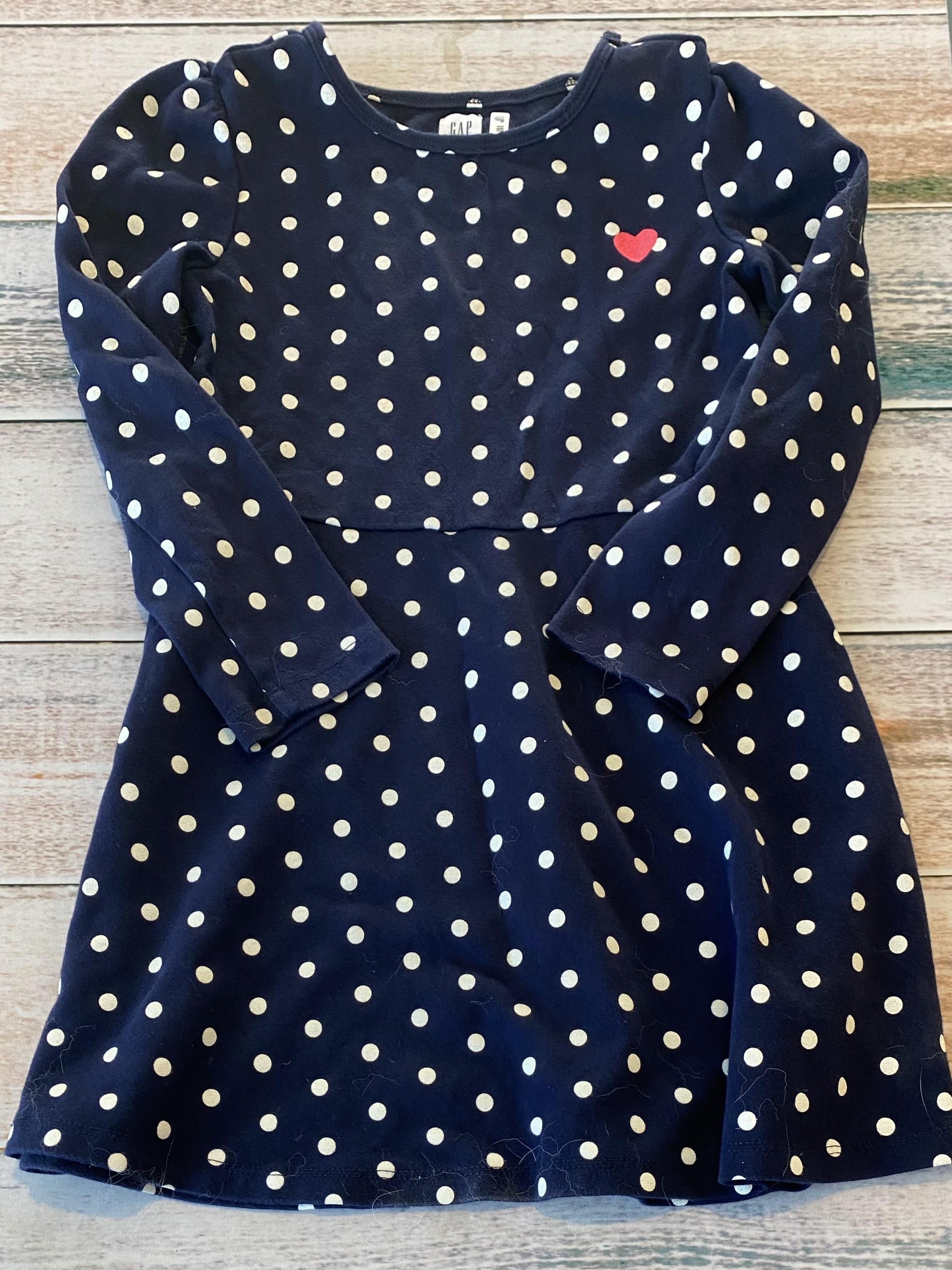 Gap Girls Navy Blue | White | Dots Dress Size: 7-Jun Navy Blue | White | Dots
