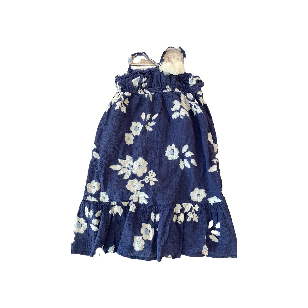 Genuine Girls Navy Blue | White | Flowers Dress Size: 2T Navy Blue | White | Flowers