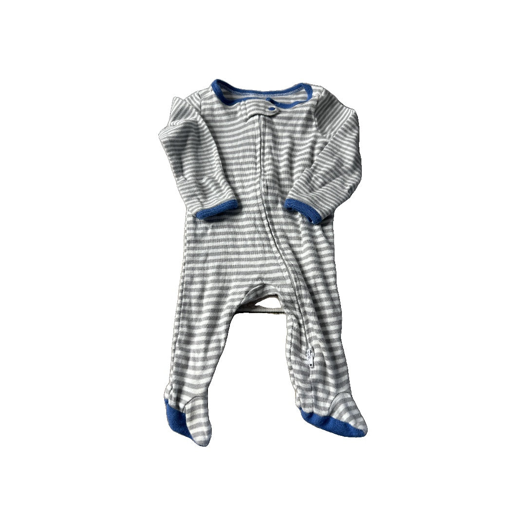 Boys Navy Blue | White | Grey | Stripe Pajamas Size: Newborn Navy Blue | White | Grey | Stripe