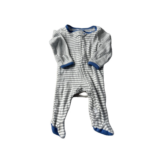 Boys Navy Blue | White | Grey | Stripe Pajamas Size: Newborn Navy Blue | White | Grey | Stripe