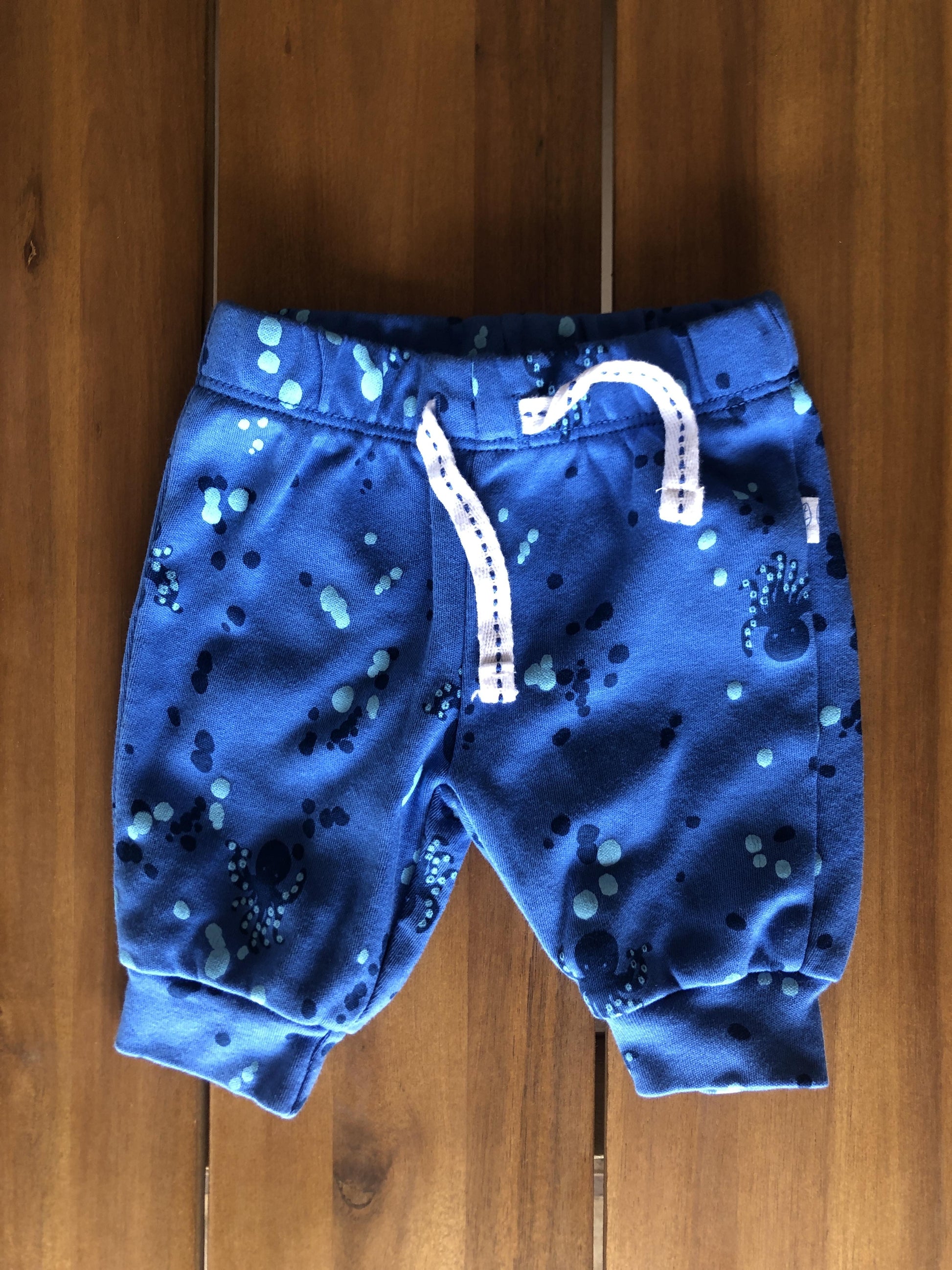 Oliver & Rain Unisex Navy Blue | White | Light Blue Pants Size: Newborn Navy Blue | White | Light Blue
