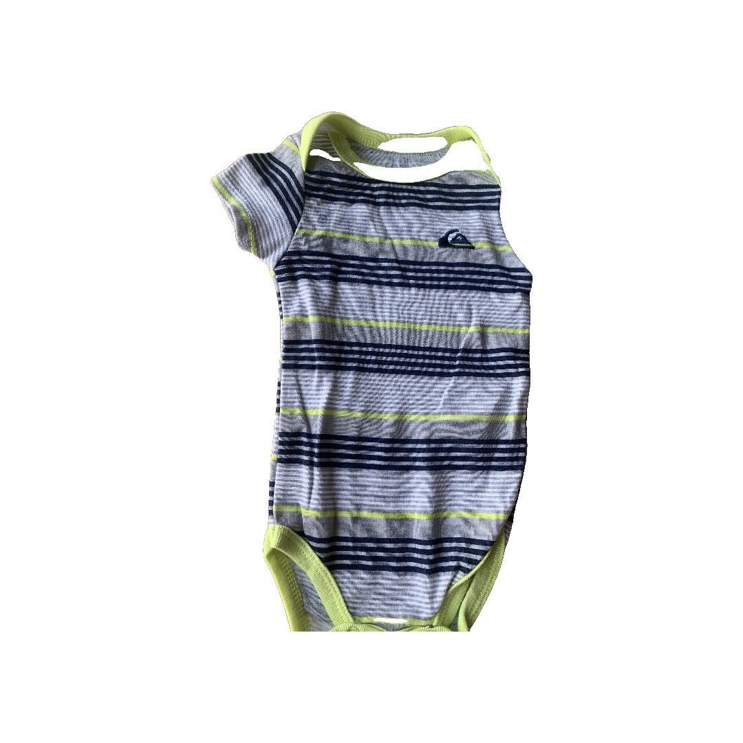 Boys Navy Blue | White | light green | Stripe Onesie Size: 0-3 months Navy Blue | White | light green | Stripe