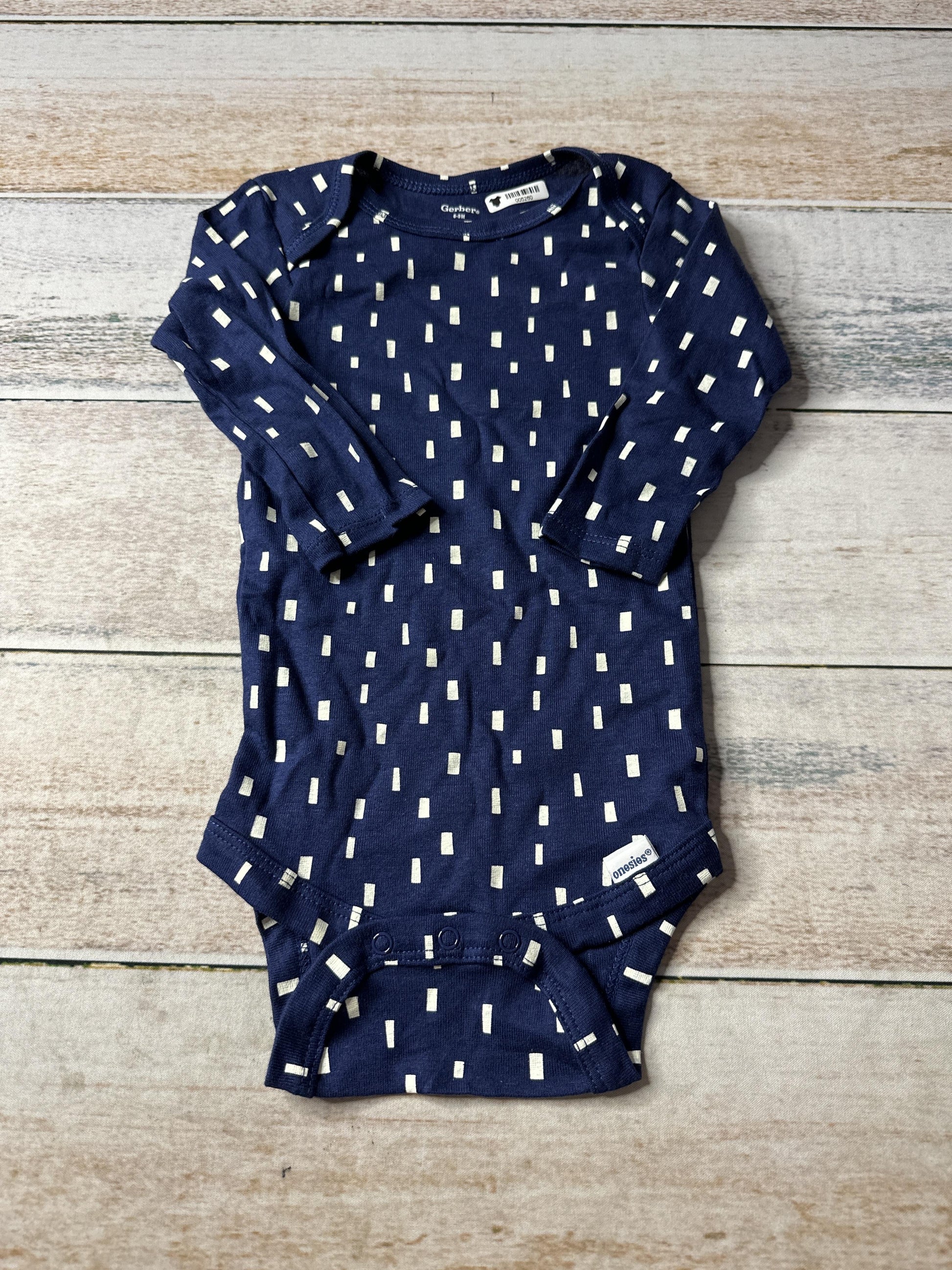 Gerber organic Unisex Navy Blue | White | Pattern Onesie Size: 6-9 months Navy Blue | White | Pattern
