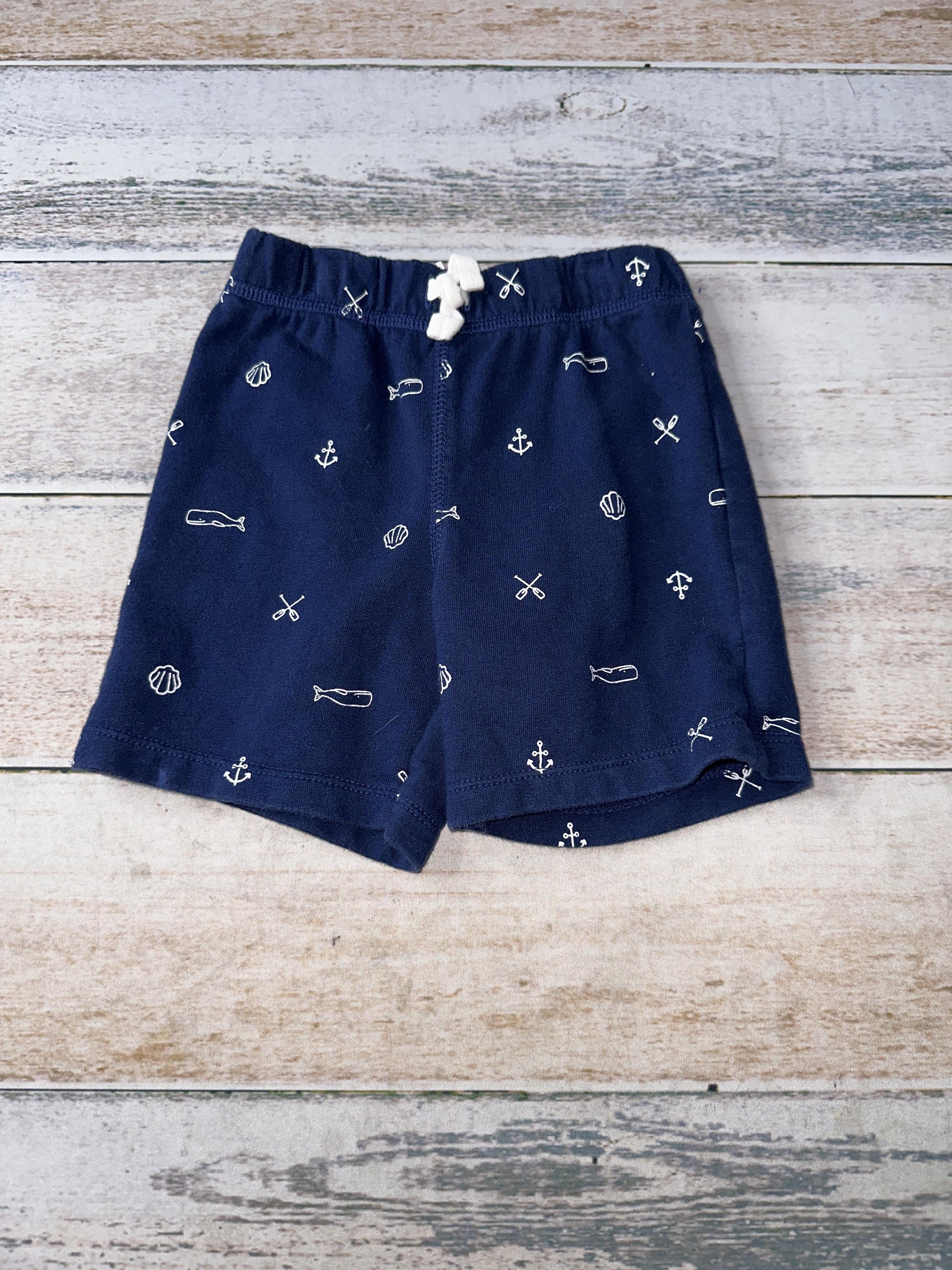 Carters Boys Navy Blue | White | Pattern Shorts Size: 24 months Navy Blue | White | Pattern