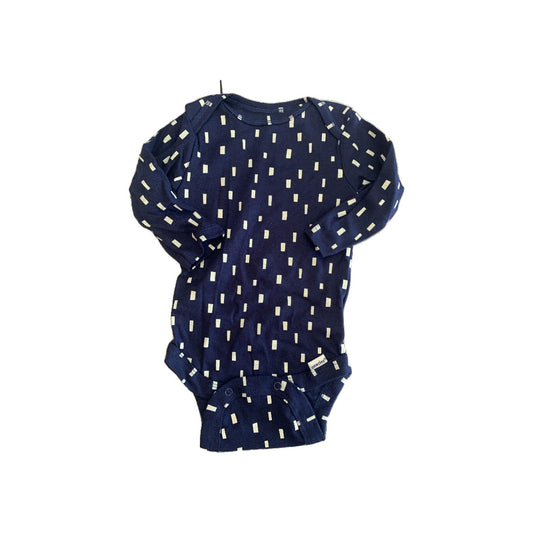 Gerber organic Boys Navy Blue | White | Pattern Onesie Size: 0-3 months Navy Blue | White | Pattern
