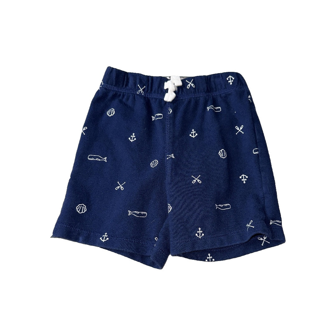 Carters Boys Navy Blue | White | Pattern Shorts Size: 24 months Navy Blue | White | Pattern