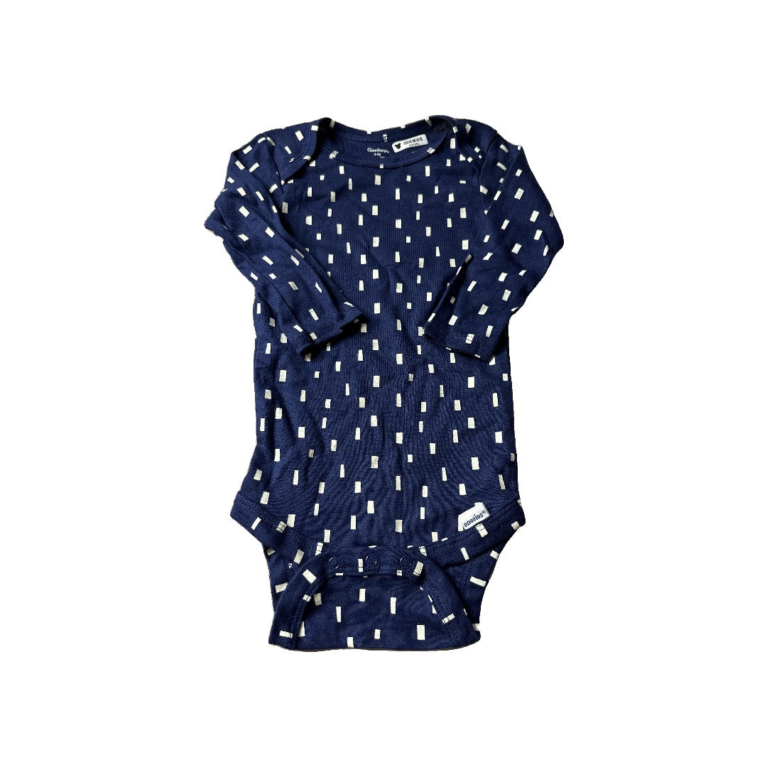 Gerber organic Unisex Navy Blue | White | Pattern Onesie Size: 6-9 months Navy Blue | White | Pattern