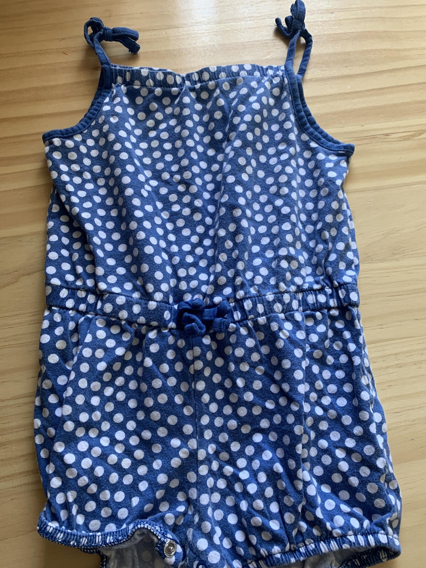 Girls Navy Blue | White | polka dot Romper Size: 2T Navy Blue | White | polka dot