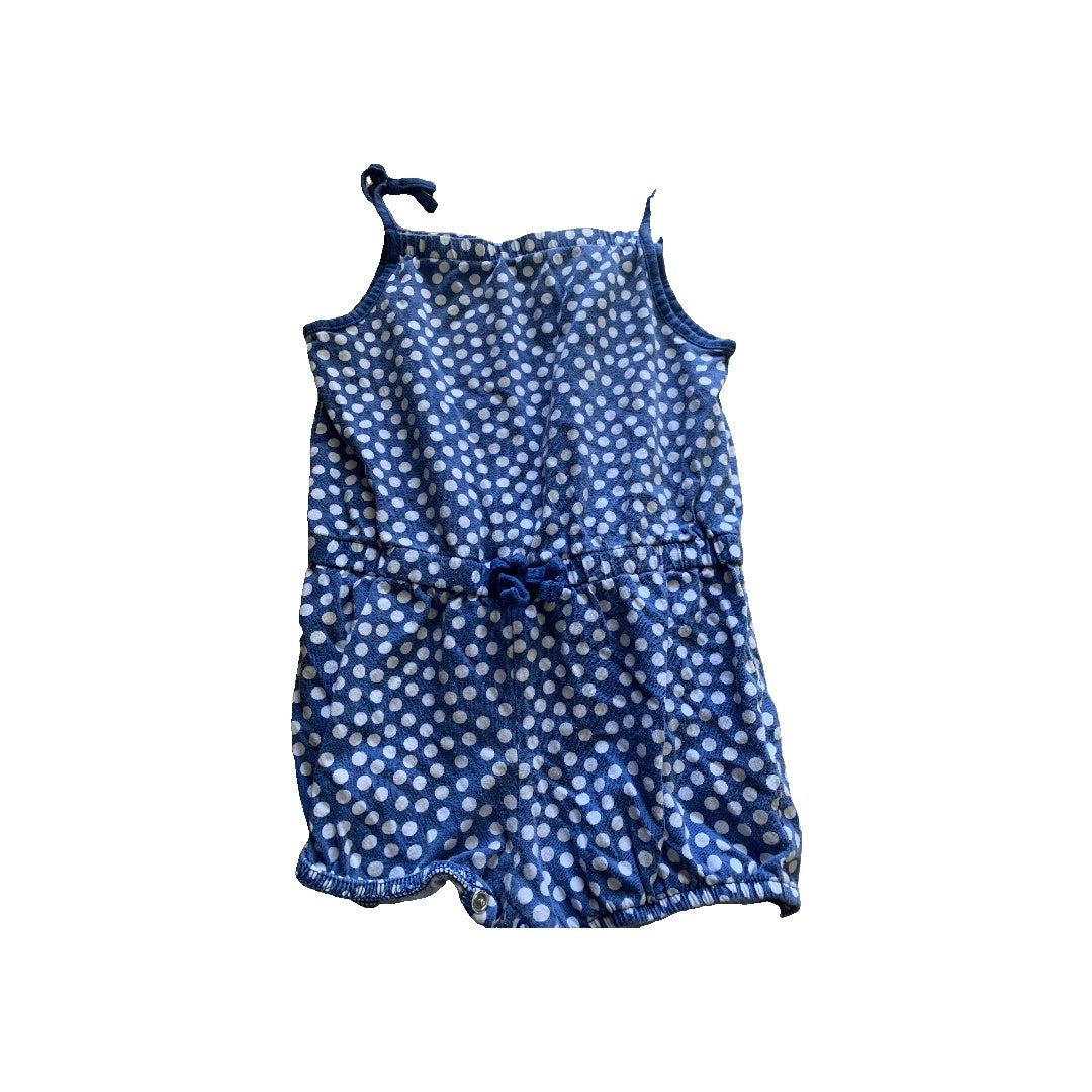 Girls Navy Blue | White | polka dot Romper Size: 2T Navy Blue | White | polka dot