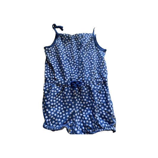 Girls Navy Blue | White | polka dot Romper Size: 2T Navy Blue | White | polka dot