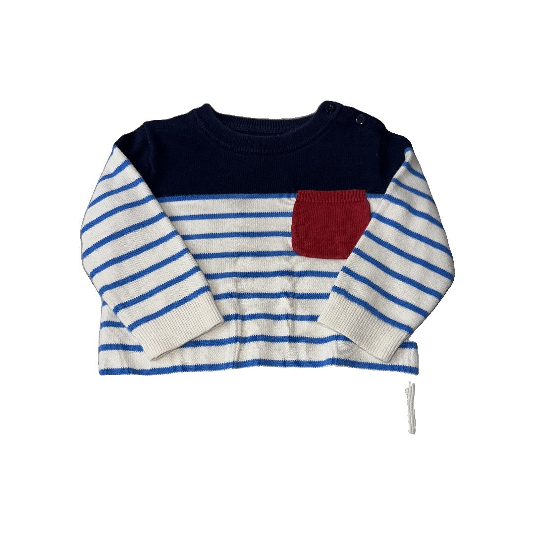 Gap Unisex Navy Blue | White | Red | Stripe Sweater Size: 12-18 months Navy Blue | White | Red | Stripe