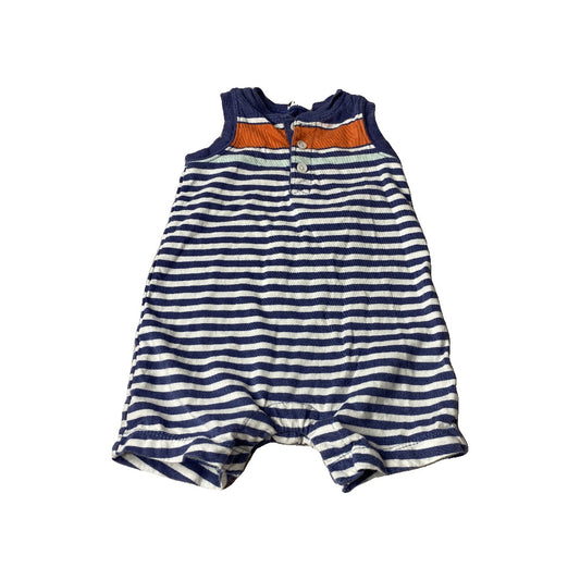 Carters Boys Navy Blue | White | Red | Stripe Romper Size: 6 months Navy Blue | White | Red | Stripe