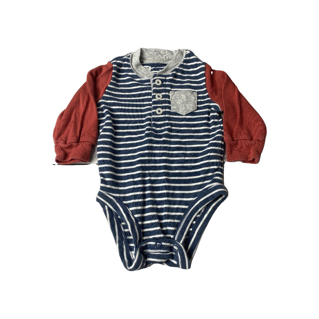 Carters Unisex Navy Blue | White | Red | Striped Onesie Size: 3 months Navy Blue | White | Red | Striped