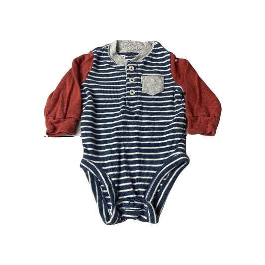 Carters Unisex Navy Blue | White | Red | Striped Onesie Size: 3 months Navy Blue | White | Red | Striped