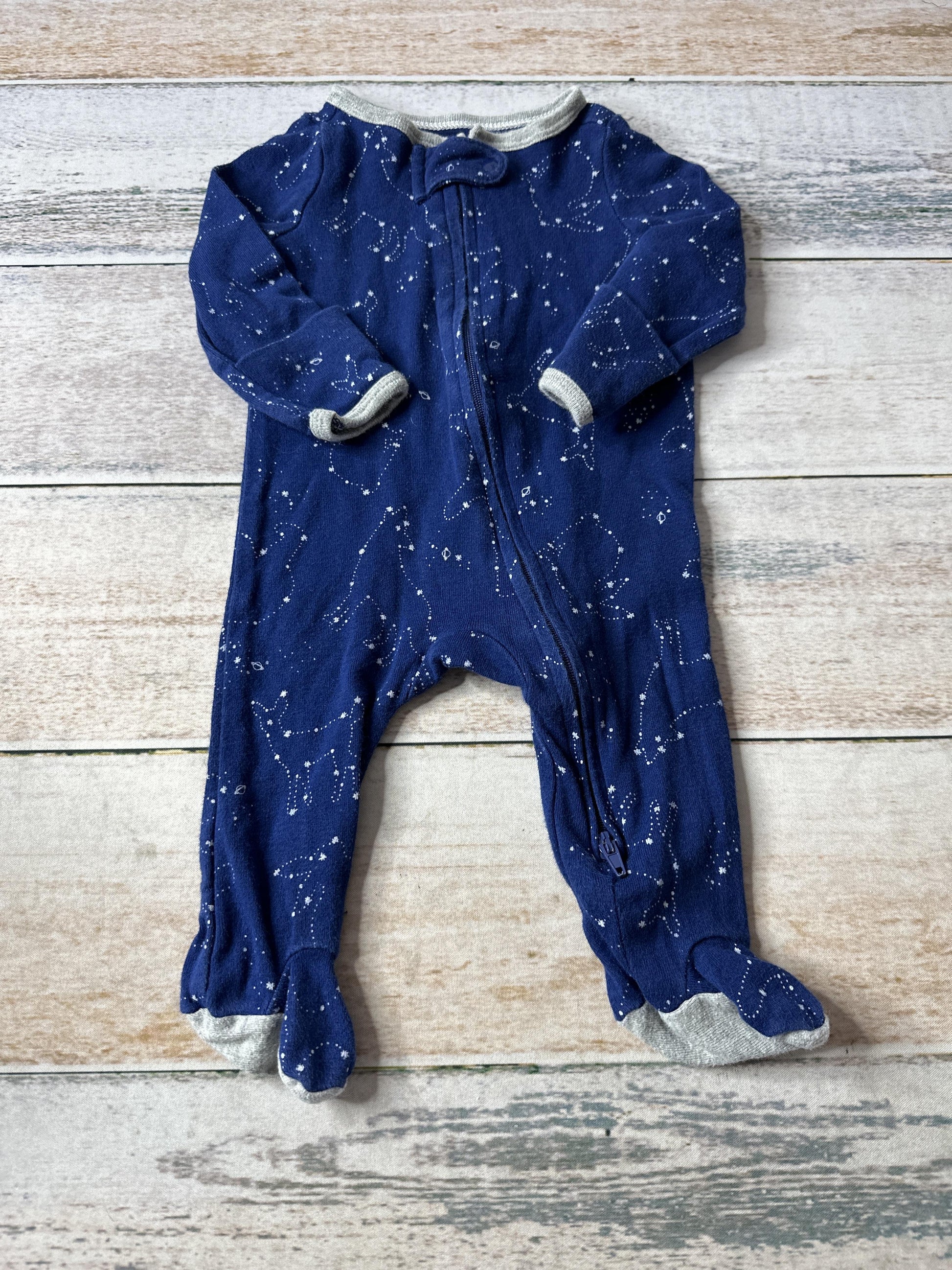 Boys Navy Blue | White | Stars Pajamas Size: Newborn Navy Blue | White | Stars