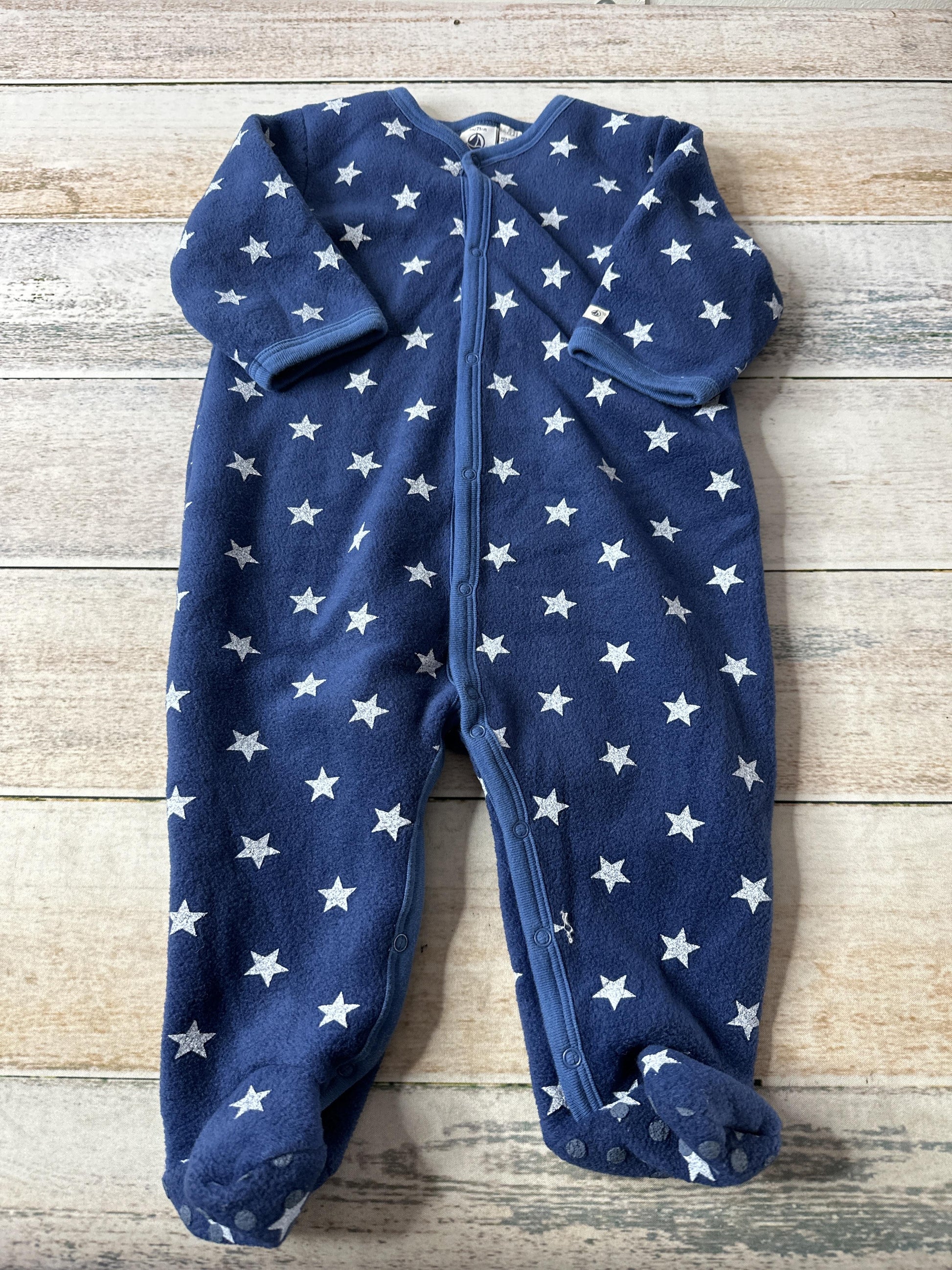 Petit Bateau Boys Navy Blue | White | Stars Long Sleeve Outfit Size: 9 months Navy Blue | White | Stars