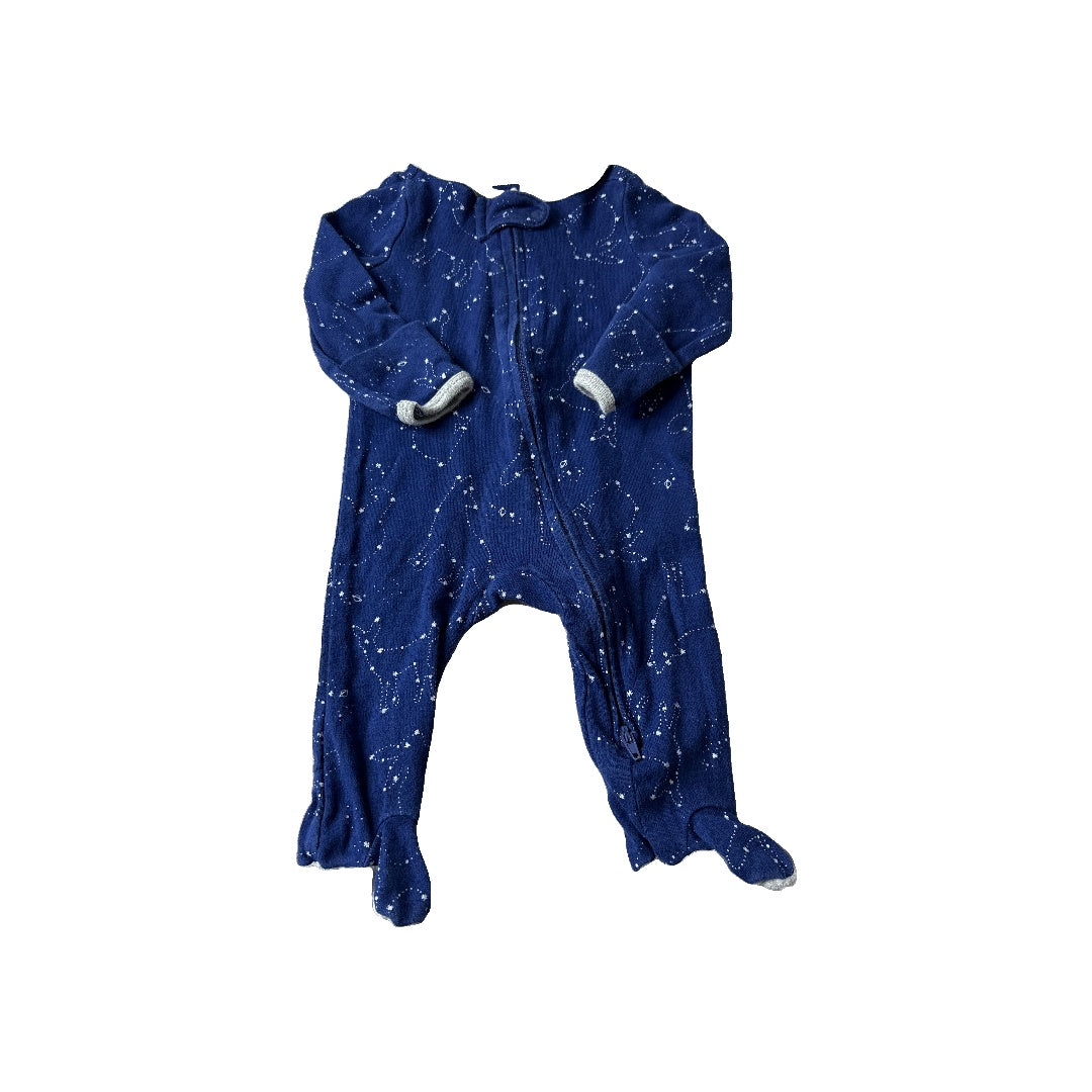 Boys Navy Blue | White | Stars Pajamas Size: Newborn Navy Blue | White | Stars