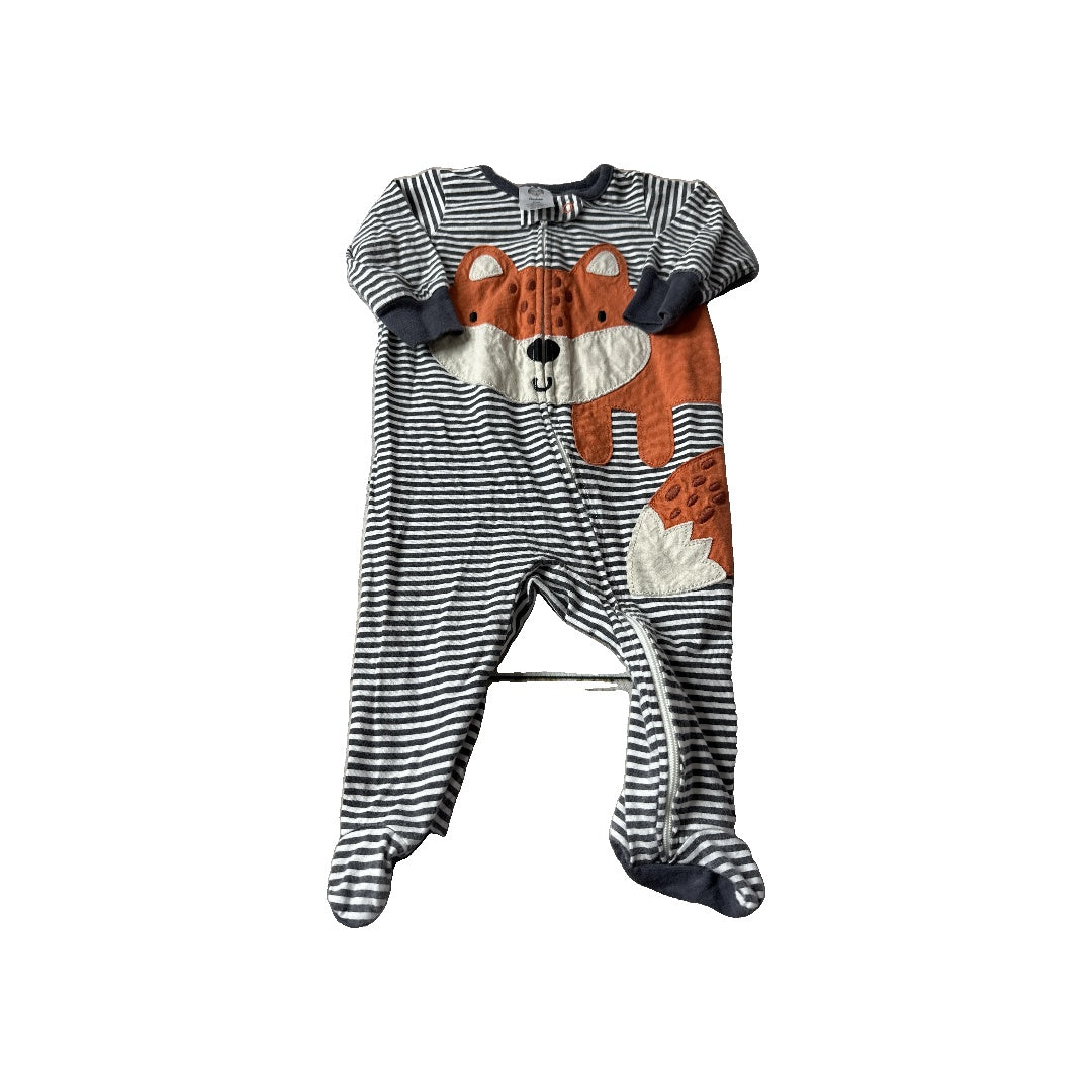 Carters Boys Navy Blue | White | Stripe | animals Pajamas Size: 0-3 months Navy Blue | White | Stripe | animals